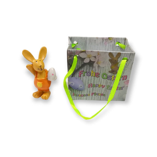 Picture of EASTER RABBIT FIGURINE ORANGE IN BAG 5CM